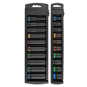 Jeu de douilles hexagonales professionnelles de 10 pièces, 1/2 pouce, en acier au chrome-vanadium, qualité industrielle, finition noire, avec embout hexagonal à bille - Product Image 1
