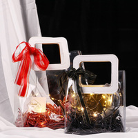 Sac cadeau transparent en PVC avec poignée, style Ins, emballage pour fêtes, mariages, bonbons, magasins de proximité, bars