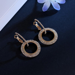 Venta al por mayor círculo coreano geométrico moda 18K chapado en oro joyería bucle pendientes Piercing joyería para mujeres - Product Image 3