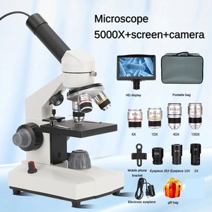 Microscopio para enseñanza de biología equipo educativo microscopio monocular con cámara y pantalla de visualización - Product Image 2
