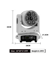 Mini 7x40W Zoom Wash LED Bee Eyes Moving Head Lights RGBW 4in1LED/CTO mit Pixelsteuerung, unterstützt DMX512-Steuerung für DJ-Bühnen