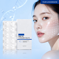 Poudre lyophilisée de peptide de cuivre GHK-Cu de qualité cosmétique, très vendue, végétalienne et sans parabène