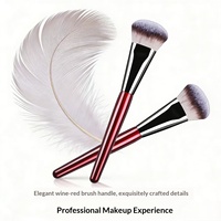 Ensemble de pinceaux de maquillage de luxe Bourgogne, poils synthétiques, étiquette privée, logo personnalisé, fabricant d'ensembles de pinceaux cosmétiques professionnels