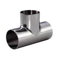 En Stock: Conexión Sanitaria en T de Acero Inoxidable de 3 Vías SUS304 SUS316L, Pulido Espejo, Cumple con Estándares 3A DIN ISO