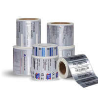 Vente directe d'usine étiquette d'autocollant PET d'argent de feuille d'aluminium adhésive imprimée par coutume pour l'emballage de produit électronique