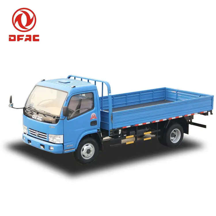 82HP Dong Feng 6 roda 4x2 4.1m lampu Mini kargo datar 5 ton Van pengiriman papan logistik truk harga