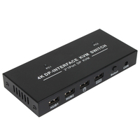 VCOM 2 in 1 Out DP KVM Switch 4K 30Hz USB2.0 Antarmuka 1.2V dengan Keyboard Mouse 2 Komputer Berbagi
