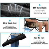 Fauteuil pliant de camping personnalisé en Oxford 600D, portable, pour pique-nique, randonnée, voyage, jardin, plage, pêche, avec porte-gobelet