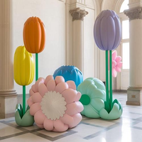 Fleurs Sculpture AI Fleur Objet Résine Artisanat Personnalisé Fibre De Verre Tulipes Sculpture