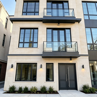 Fenêtre coulissante en aluminium sur mesure, double vitrage en verre trempé, insonorisée, résistante aux impacts d'ouragan, pour balcon