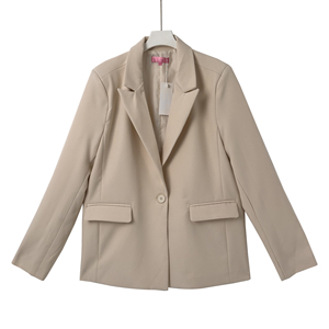 2025 Blazer caqui a medida <span class=keywords><strong>para</strong></span> mujer, ropa de trabajo de oficina sostenible ODM personalizada, Chaqueta de traje Formal de negocios de trabajo moderno <span class=keywords><strong>para</strong></span> mujer - Product Image 1