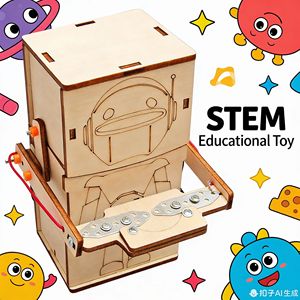 Juguetes de Rompecabezas de Madera DIY, Robots que Tragan Monedas, Educación Infantil, Ensamblaje <span class=keywords><strong>Manual</strong></span>, Conjuntos de Experimentos Científicos STEAM - Product Image 2