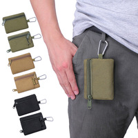 Gantungan kunci taktis dompet kantong portabel luar ruangan berkemah mendaki kunci penyimpanan kartu Mini pak dompet koin tas ritsleting dengan Carabiner