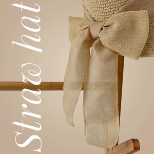 Chapeau de paille d'été pour femmes avec protection UV, nœud papillon, large bord couvrant le visage, pour pique-nique et activités de plein air, pour pêcheurs - Product Image 2