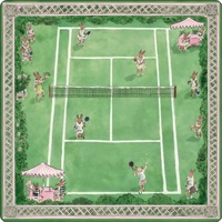 Matras Mahjong Amerika Hijau 33x33 840x840mm, Bahan Neoprena, Dapat Digulung, Kain Mikrofiber, Matras Tenis Kelinci untuk Permainan Papan AS