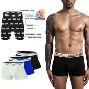 Intimo Maschile con Etichetta Privata, <span class=keywords><strong>Mutande</strong></span> e Pigiama in Cotone Sostenibile Traspirante, Design con Scritte Elastiche, Boxer da <span class=keywords><strong>Uomo</strong></span> - Product Image 2