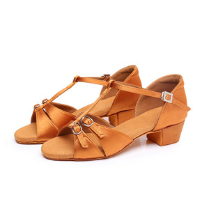 Zapatos de Baile Latino con Tira en T para Niñas, Zapatos de Baile de Cha Cha, Rumba, <span class=keywords><strong>Samba</strong></span>, Salsa, <span class=keywords><strong>Bachata</strong></span> con Suela de Gamuza - Product Image 6
