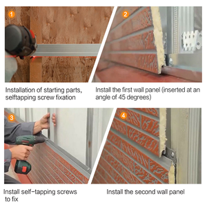 Panneau sandwich ignifuge isolant pour <span class=keywords><strong>mur</strong></span> extérieur de bâtiment - Product Image 2