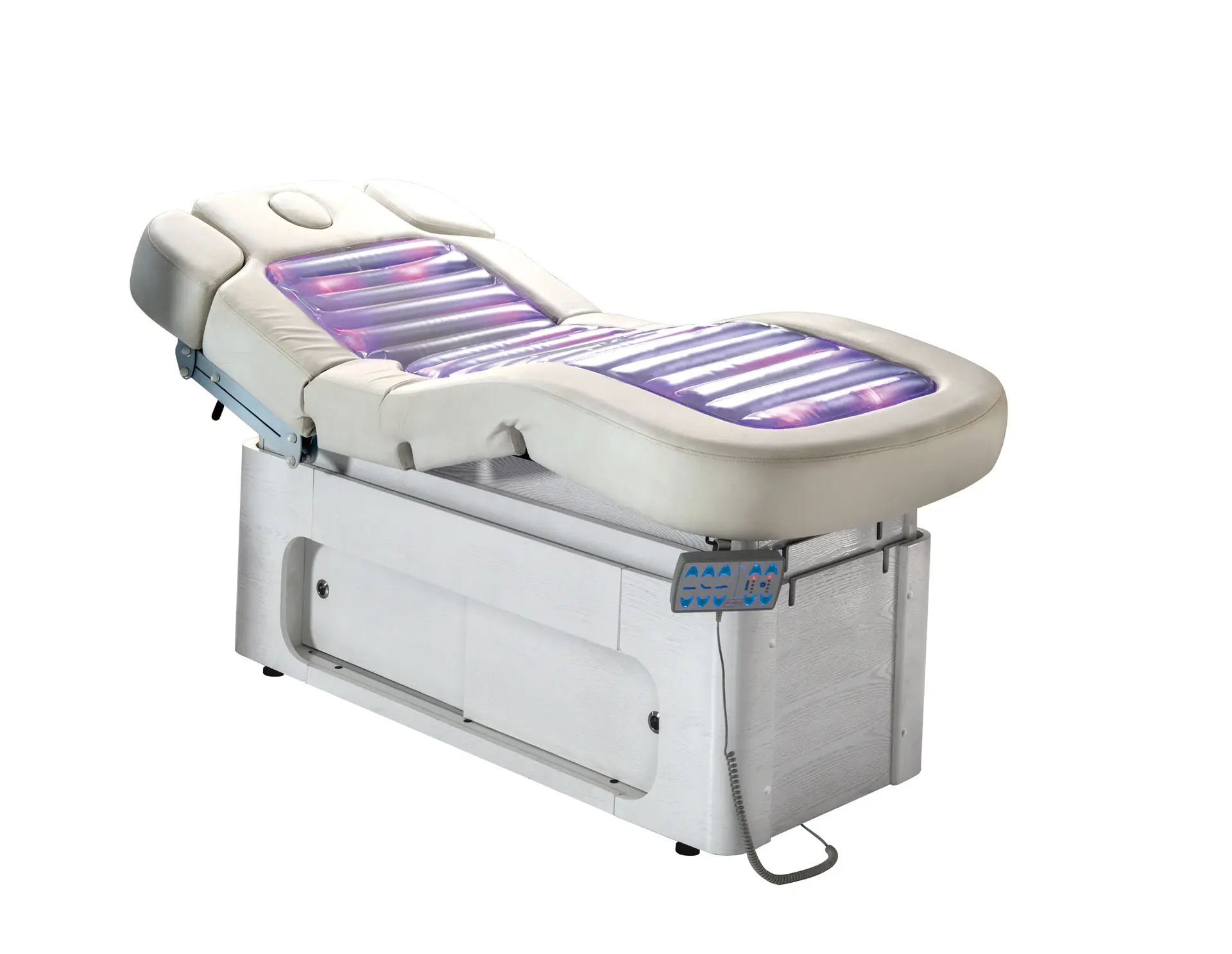 Folding Bed Led Light Electric 4 Motor Heated Function Different Level Beauty Salon Massage Table Cover For Therapy