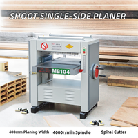 Raboteuse à bois simple face SHOOT MB104-107 avec tête de coupe spirale et moteur central 380V 2.2kW, vitesse d'alimentation 10m/min