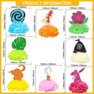 Centros de Mesa de Papel con Forma de Panal de Abeja Color Rojo Rosa, 8 Piezas, Decoraciones para Fiestas Tropicales Aloha, Centros de Mesa de Papel para Mesa Hawaiana - Product Image 3