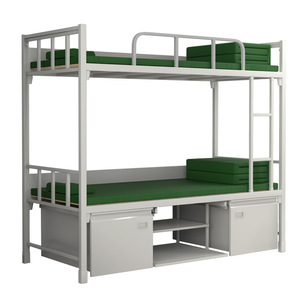 Lit superposé Winnie 2000x1800x900 avec rangement pour dortoir scolaire - Product Image 1