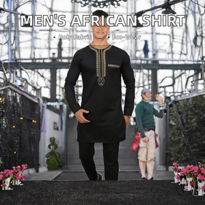 Chemise <span class=keywords><strong>Boubou</strong></span> Africaine <span class=keywords><strong>Homme</strong></span> S-XXL Imprimé Polyester pour Jeunes et Adultes, Robe de <span class=keywords><strong>Mariage</strong></span>, En Stock pour l'Afrique - Product Image 3