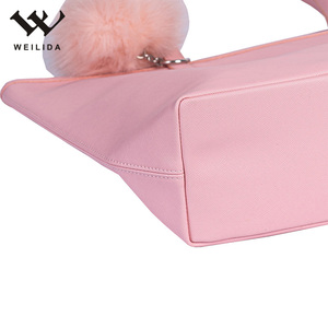Moda impermeabile per bambini <span class=keywords><strong>rosa</strong></span> <span class=keywords><strong>borsa</strong></span> a mano PU per bambini borse e borse per ragazze moda moda gatto borse a mano per signore cerniera Pompon - Product Image 5