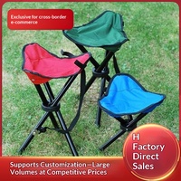 Tabouret pliant portable en acier et tissu Oxford, ultra-léger, mini, à trois pieds, pour camping, loisirs et pêche, vente en gros usine