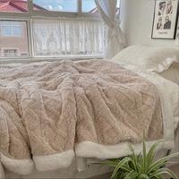 Couvertures chaudes d'hiver en fourrure de peluche bon marché pour les lits, couverture de lit confortable/