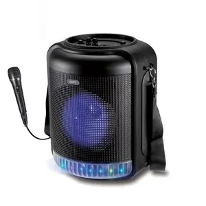 High Quality 6.5 Inch Boombox Portable Bluetooth Speaker with RGB Light Battery Powered Speaker for Outdoor Parties