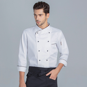 เสื้อทำงานแขนสั้นสำหรับเชฟผ้าแคนวาสสำหรับร้านอาหารจีนตะวันตกเครื่องแบบบาร์ - Product Image 4