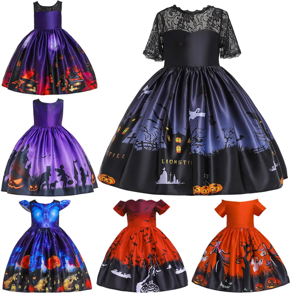 Kids Meisjes Halloween Kostuums Tule Pluizige Jurken Kinderen Cosplay Heks Kleding