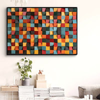 Tailai 3D bois massif mosaïque TV fond mur Puzzle dégradé couleur suspendu Art dimensionnel décor