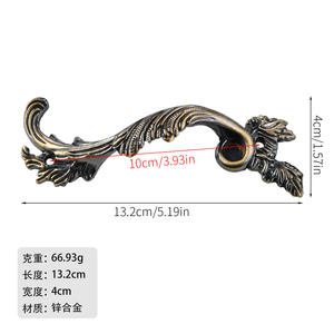 Dragon and Phoenix Golden Minimalist Bedroom Hotel Dresser Cabinet <b>Handles</b> Zinc Alloy Durable Easy Installation - Product Image 3