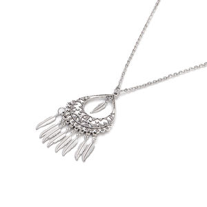 คลาสสิกวินเทจชาติพันธุ์น้ําหยดเสี้ยวระฆังพู่หยดชาติพันธุ์สีเงินลูกปัดพู่งานแต่งงานEardrop Partyเครื่องประดับ - Product Image 3