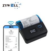 Impresora térmica móvil ZYWELL, impresora Pos pequeña de mano con pantalla, impresora portátil de recibos de 80mm