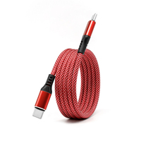 Câble de charge rapide USB-C Type C 3A 60W magnétique auto-enroulable 1m en cuivre étamé pour tous les téléphones mobiles