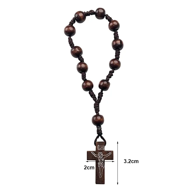 Risingmoon коричневая религиозная домашняя настенная дверная ручка автомобиль католический Иисус крест четки подвесные украшения