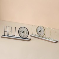 Horloge de bureau numérique en métal géométrique moderne WELCOME pour la maison, le salon, la chambre à coucher, l'entrée, le bureau
