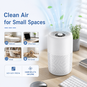 <span class=keywords><strong>Purificateur</strong></span> <span class=keywords><strong>d</strong></span>'<span class=keywords><strong>air</strong></span> silencieux pour table avec veilleuse intégrée, élimine les gaz nocifs en intérieur, idéal pour la chambre familiale, le dortoir, les petits espaces de vie - Product Image 4