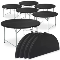 Table ronde pliable de 4,5 pieds, robuste, pour événements commerciaux, mariages, fêtes, pouvant accueillir 6 à 8 personnes