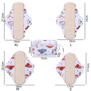 MP-2 网状可水洗有机彩色棉质卫生巾五件套月经垫混合装 - Product Image 5