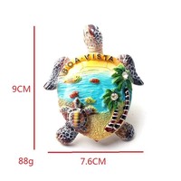 3D personnalisé mignon tortue animal image Creative réfrigérateur aimant en gros promotion résine artisanat Sea Island souvenirs de voyage