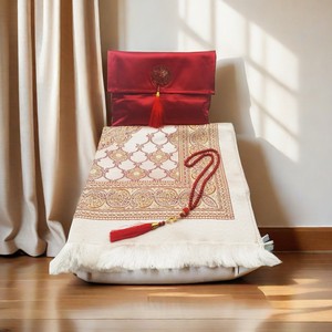 Gebedsmat Voor Vrouwen Eid Huwelijksgeschenken Moslim Accessoires 3 Stks/set Moslim Gebedskleed Met Elegant Parelgebed Tasbih Draagbaar - Product Image 4