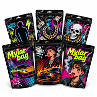 Sacs en Mylar noirs personnalisés, refermables avec fermeture éclair, pochettes en Mylar métallisé