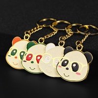 Porte-clés solaire personnalisé en alliage de zinc vintage avec logo panda 3D mignon pour cadeau d'enfant - Vente en gros