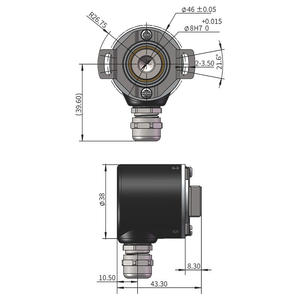 Sensor codificador óptico de 1024 ppr con salida NPN de colector abierto, codificador rotatorio incremental de eje hueco ciego con sujeción de 8 mm - Product Image 5