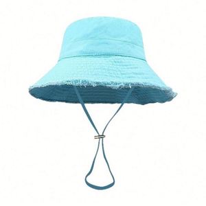 2025 Summer New Arrival Fashion Trendy Faded Cotton Raw Fringed Edge Bucket <b>Hat</b> <b>for</b> Women Men Sun Shade - Product Image 6