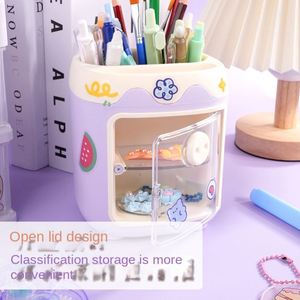 Support de stylo cochon mignon en gros pour étudiants avec autocollants de dessins animés, boîte de rangement de bureau, papeterie de bureau pour filles - Product Image 4